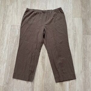 NEW Soft Surroundings Womens Size 3X Pull On Wide Leg Pants Cotton Ankle Elastic